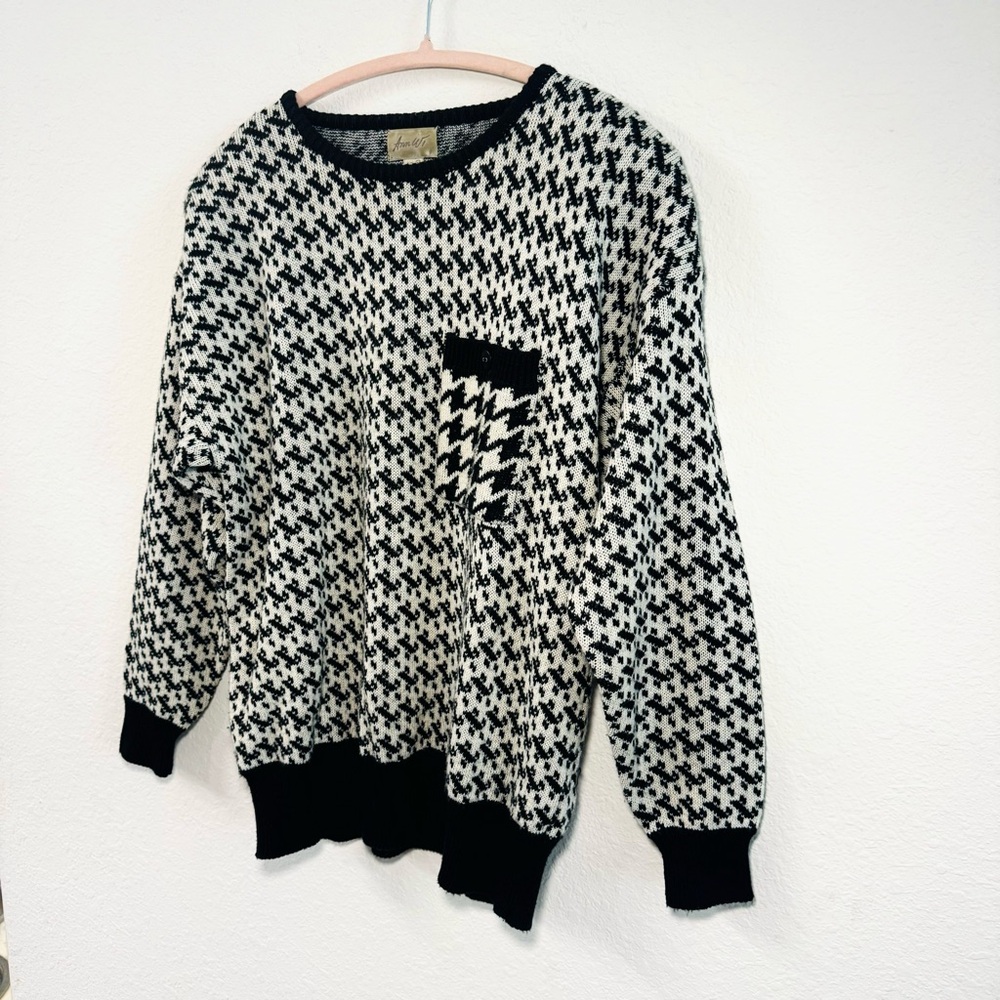 VINTAGE ANN WI HOUNDSTOOTH SWEATER - Picture 3 of 7